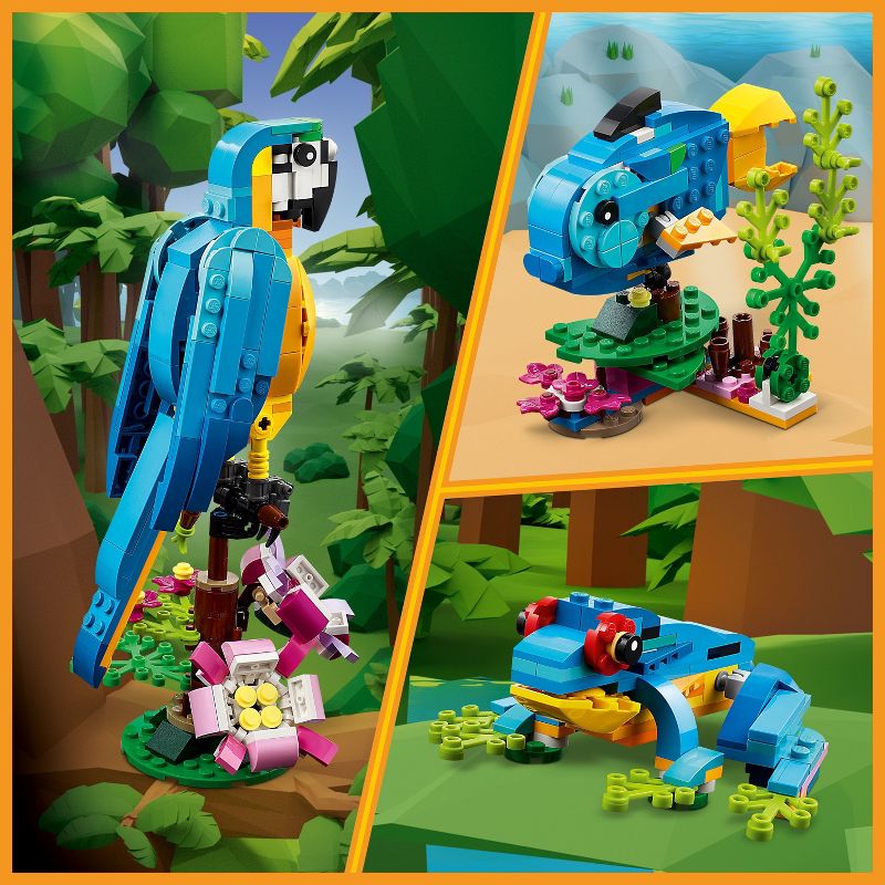 LEGO Creator 3 in 1 Exotic Parrot Animals Building Toy 31136, 5 of 8