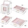 Jewelry Box with Mirror, Capacious Storage Space, Jewelry Holder Organizer, Hand-Held Jewelry Case - 2 of 4