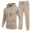 COOFANDY Men's Tracksuit 2 Piece Hoodie Sweatsuit Sets Casual Athletic Jogging Suits Waffle Plaid Jacquard Outfits - 2 of 4