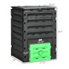VYNXARIA Garden Compost Bin,120 Gallon(450L)Garden Composter,with 80 Vents and 2 Sliding Doors,Lightweight,Sturdy,Fast Creation of Fertile Soil,Black - 3 of 4