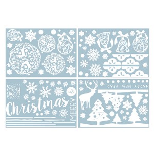 Unique Bargains Christmas Decorations for Windows and Home Christmas Window Clings Party Supplies White 1 Set - 1 of 4