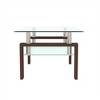 Modern Rectangular Glass Coffee Table with Lower Shelf, Living Room or Office Side Table - 4 of 4