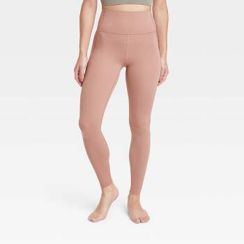 QUANBU Women's Solid Color Yoga Sports Fitness Leggings Nine Points Pants Pink  XL Size