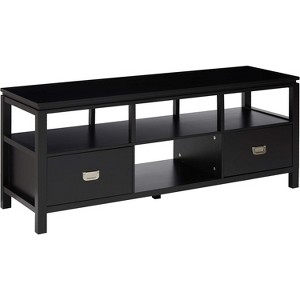 Kings Brand Furniture 54" Black Finish Wood TV Stand Entertainment Center with Storage - 1 of 4