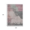 Blush Sage And Charcoal Abstract Washable Indoor Outdoor Area Rug - 3 of 4