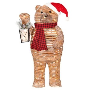 Holiday Living 3.5-FT Rattan Bear with Lantern Christmas Decoration - 1 of 3