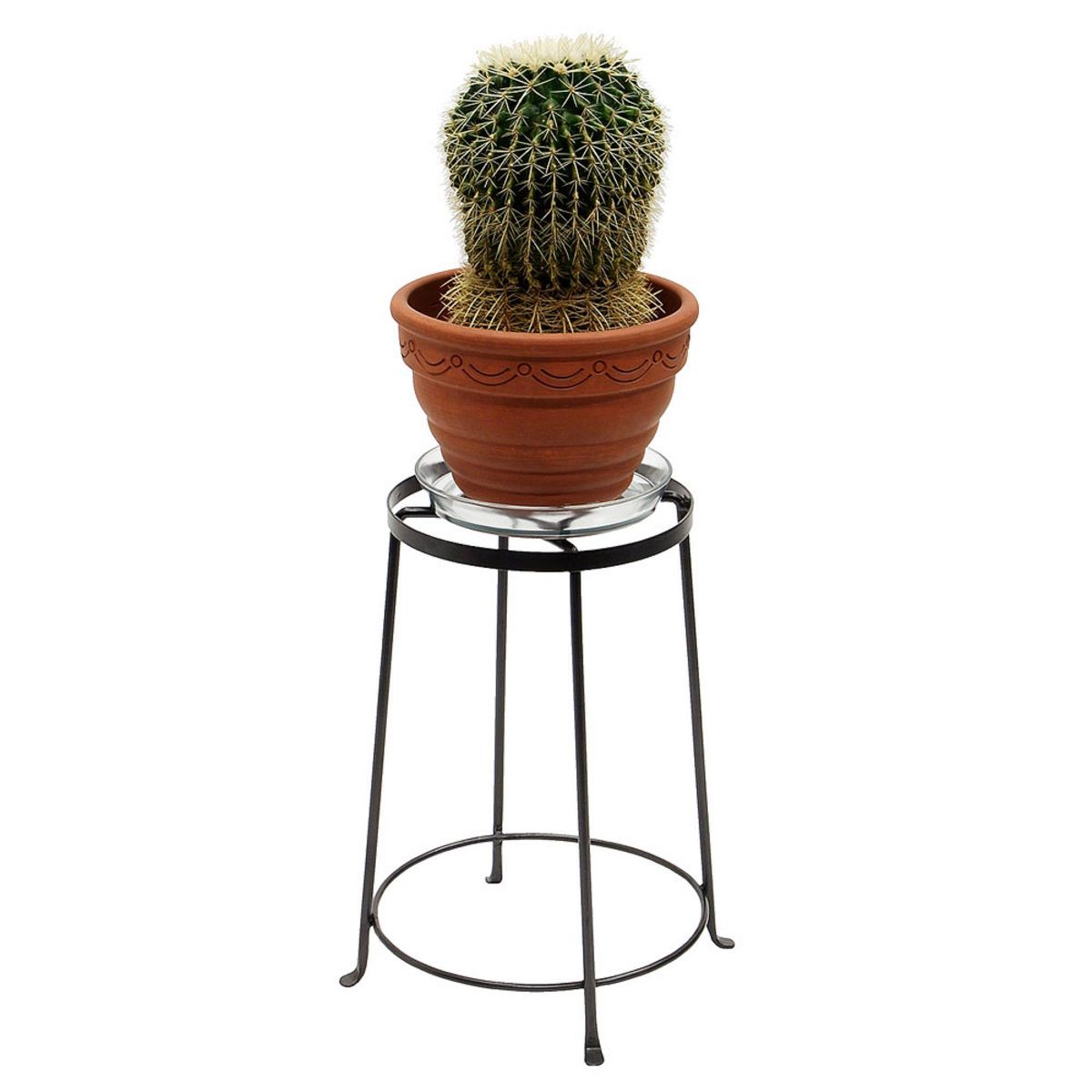 Indoor/Outdoor Diamond Shaped Argyle Iron Plant Stand Roman Bronze - Achla Designs - thumbnail 3