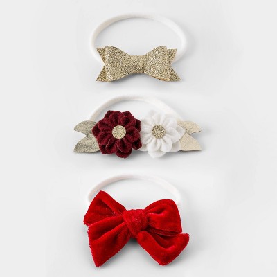 Baby Girls' 3pk Headband Set - Cat & Jack™ Red