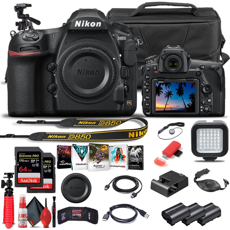 Nikon D850 DSLR Camera Body Only 1585  - Advanced Bundle, 1 of 5