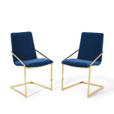 Set of 2 Pitch Dining Armchairs Performance Velvet - Modway
