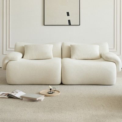SKRAN Sofa In A Box, Memory Foam 2-Seater Couch Cloud Boneless Sectional Couches With Deep Seat, No Assembly Required, Couch For Living Room