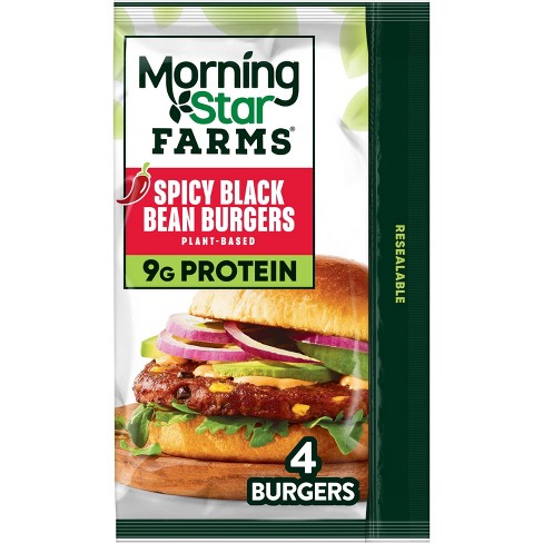 Morningstar Farms Spicy Black Bean Veggie Burgers - Frozen - 9.5oz/4ct ...