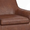 Warnock Accent Chair Distressed Saddle Brown - WyndenHall: Faux Leather, Rubberwood Legs - 3 of 4