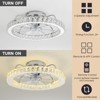 Rennnsan Lorvelyn 19"W Wheel Crystal Classic LED Dimmable Flush Mount Ceiling Fan in Silver - 2 of 4