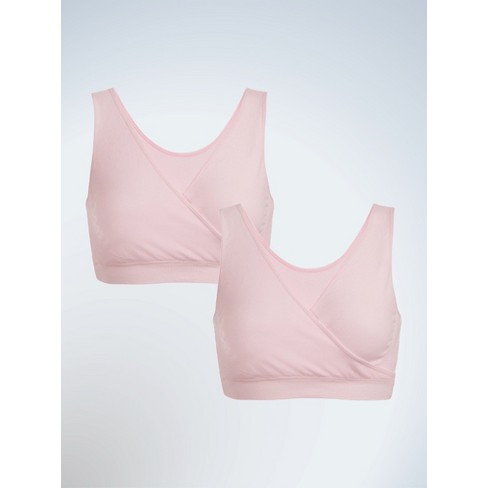 Leading Lady The Alora - Nylon Seamless Sleep Bra In Blush, Size: 2x