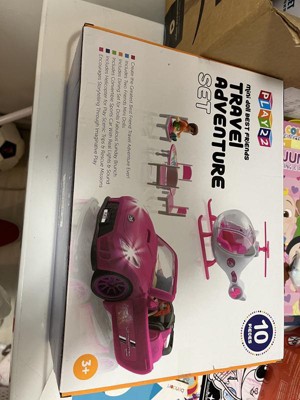 Pink Convertible 2-seater Vehicle Doll Accessories With Lights And