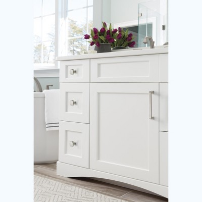 Satin Nickel Round Cabinet Knob with Mounting Hardware