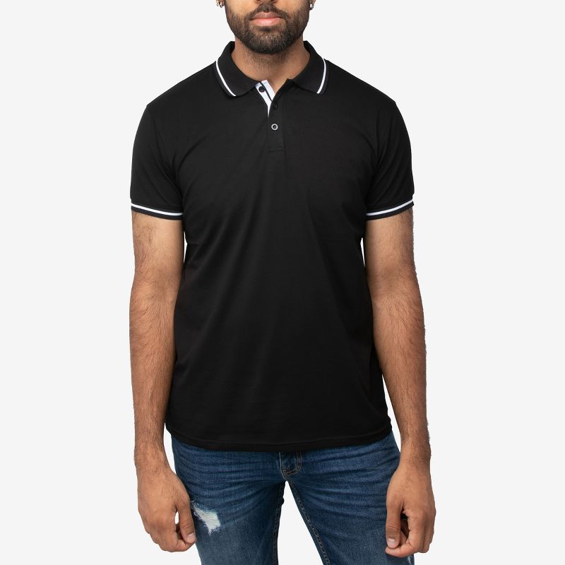 X RAY Men's Basic Short Sleeve Tipped Polo, 1 of 4