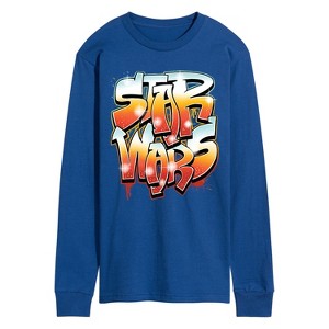 Men's - Star Wars - Airbrush Graffiti Logo Long Sleeve Graphic T-Shirt - 1 of 3