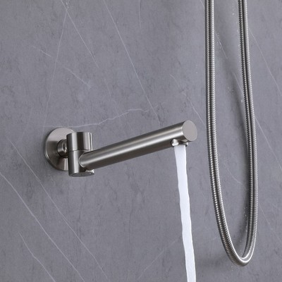 Brushed Nickel Wall Mounted Rain Shower Faucet Set