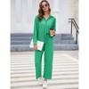 Women Two Piece Casual Outfits Y2K Loungewear Pleated Wide Leg Pants Long Sleeve Button Down Shirt Streetwear Set - 2 of 4