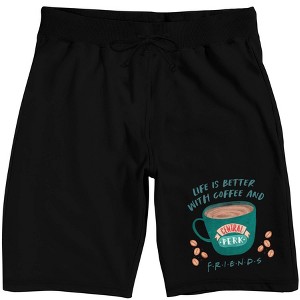 Friends TV Coffee And Friends Men's Black Sleep Pajama Shorts - 1 of 4