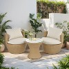 Christopher Knight Home Hayle Outdoor 3 Pieces Wicker Upholstered Chat Set with Aluminum Frame - 2 of 4