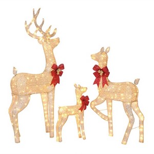 Karl Home 3PCS Reindeer Family Christmas Decoration with LED Lights - 1 of 2