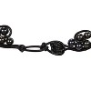 EVERLY JEWELRY | 6-6.5mm Black Potato Pearl Black Leather Swirl Necklace - 17 inch - 3 of 3
