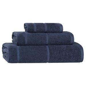 Smart Twist Viscose Cotton Blend Medium Weight Solid Thick Border Towel Set by Blue Nile Mills - 1 of 4
