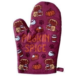 Pugkin Spice Oven Mitt Funny Fall Autumn Pumpkin Spice Latte Dog Love Pug Kitchen Glove - Crazy Dog Bakeware - 1 of 4