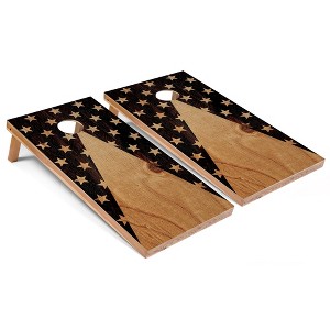 Skip's Garage American Flag Dark Cornhole Board Set, Includes 2 Boards, 8 Bags & Optional Accessories - 1 of 4