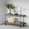 Hudson and Canal 27.5" Tall Table Lamp with Fabric Shade Seeded Glass - 4 of 4