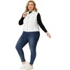 Agnes Orinda Women's Plus Size Trucker Zipper Front Sleeveless Sport Crop Denim Vests - 3 of 4