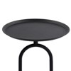 HDZNVF 21.3 inch Height Lantern shaped Metal End Table, Modern Coffee Drink Cocktail Table, Black - 4 of 4