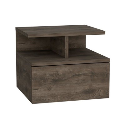 NicBex 14 inch Wide Floating Floating Nightstand with 1 Drawer,Modern Side Table with 2-Tier Shelf,Bedside Table for Bedroom,Living Room
