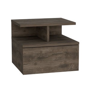 NicBex 14 inch Wide Floating Floating Nightstand with 1 Drawer,Modern Side Table with 2-Tier Shelf,Bedside Table for Bedroom,Living Room - 1 of 4