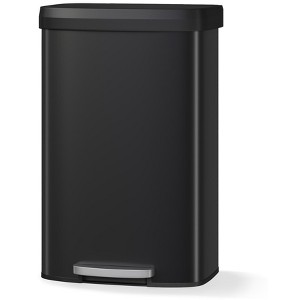 21 Gallon/80L Metal Trash Bin Kitchen, Stainless Steel Recycling Bin/Garbage Can with Liner Rim, Rear Handle, Soft Close Plastic Lid for Home - 1 of 4