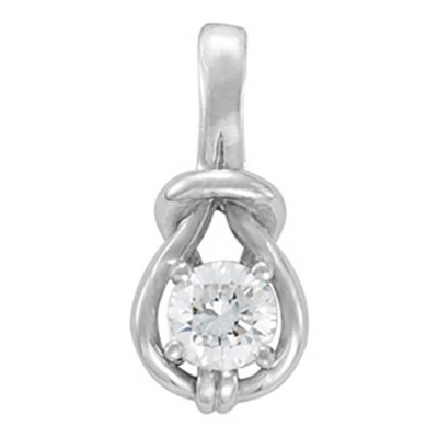 Pompeii3 1/2ct Love Knot Round Solitaire Diamond Pendant