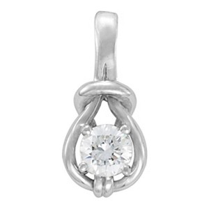 Pompeii3 1/2ct Love Knot Round Solitaire Diamond Pendant - 1 of 4