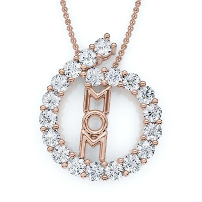 Pompeii3 Diamond Heart Pendant Gold Necklace Lab Created 18"