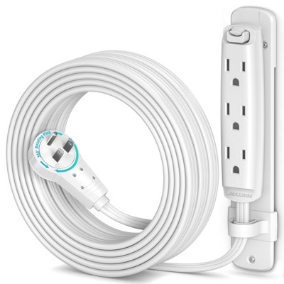 Maximm 360 Degree Rotating Flat Extension Cord Multi 3 Outlet Power Cord with Mounting Bracket, Grounded 16 AWG UL Certified
