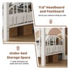 Twin Bunk Bed Frame with Heightened Arched Guardrail and Safety Ladder, Metal Bunk Bed Twin Over Twin, Sturdy Steel Bed - 3 of 4