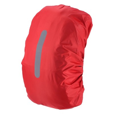 Unique Bargains Waterproof Backpack Rain Cover with a Vertical Reflective Strap for Hiking/Biking 1 Pc