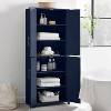 Crosley 67" Savannah Tall Kitchen Storage Pantry Navy: Traditional Farmhouse Design, Wood Veneer, MDF Frame, 3 Adjustable Shelves - 3 of 4