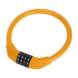 Unique Bargains Bicycle Lock Ring Anti-Theft Bike Lock Resettable 4 Digit Mini Ring Lock Orange - 1 of 4