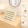6-Drawer Acrylic Earring Organizer with Velvet Trays, Jewelry Storage Box for Rings, Necklaces & Bracelets, Ideal Christmas Gift - 4 of 4