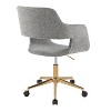 TiramisuBest Contemporary Grey Fabric Task Chair with Adjustable Features and Gold Base - 3 of 4