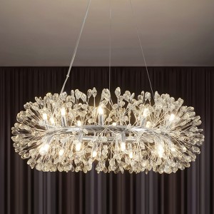 Rennnsan Brimly 34" W 20 - Light Sputnik Dandelion Wagon Wheel Crystal Modern Glam Dimmable Chandelier - 1 of 4