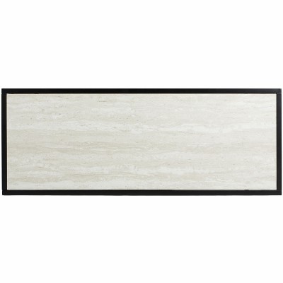 Beige and Black Geometric Wood Console Table with Storage
